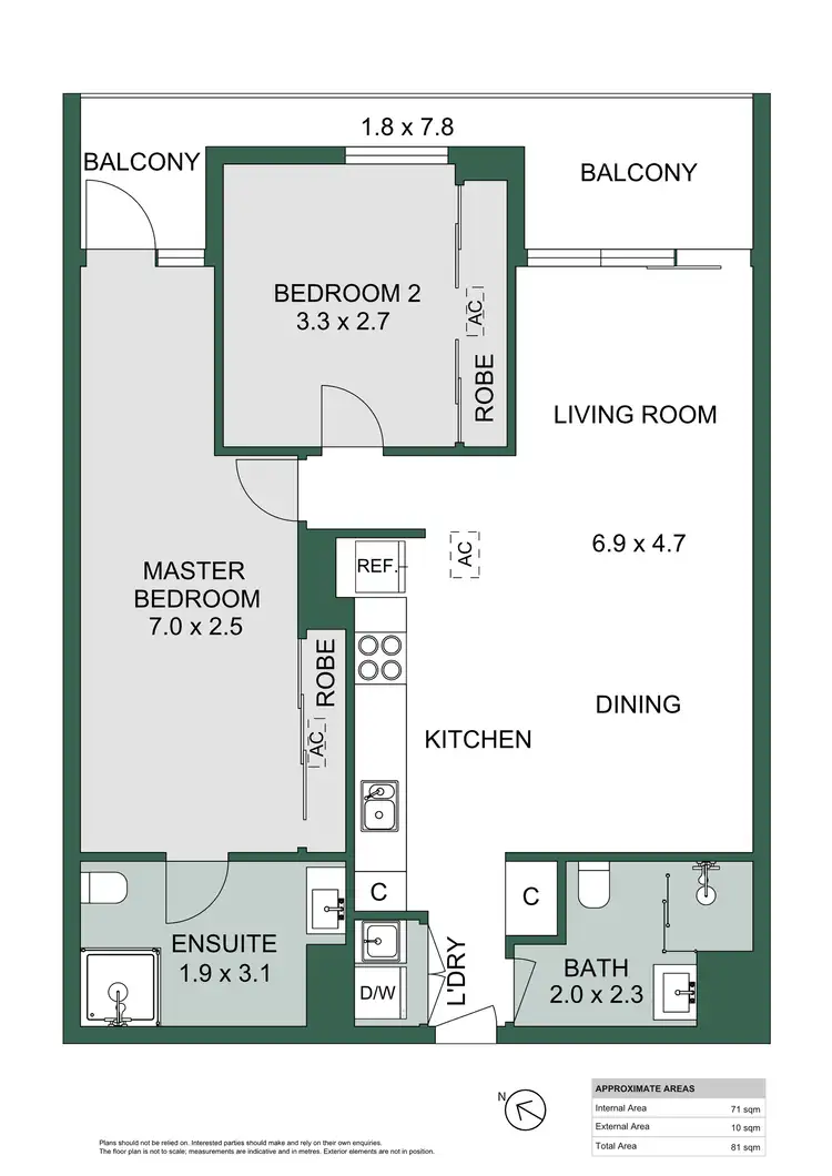 Floorplan of Homely apartment listing, 1703/160 Grote Street, Adelaide SA 5000