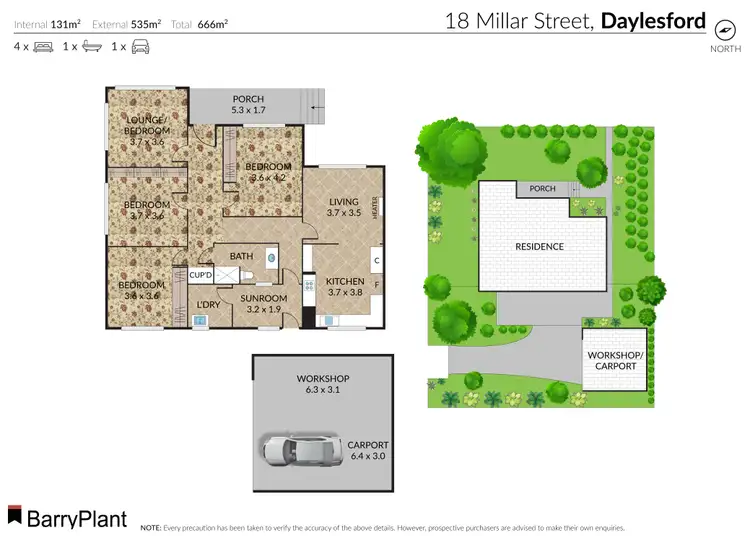 Floorplan of Homely house listing, 18 Millar Street, Daylesford VIC 3460