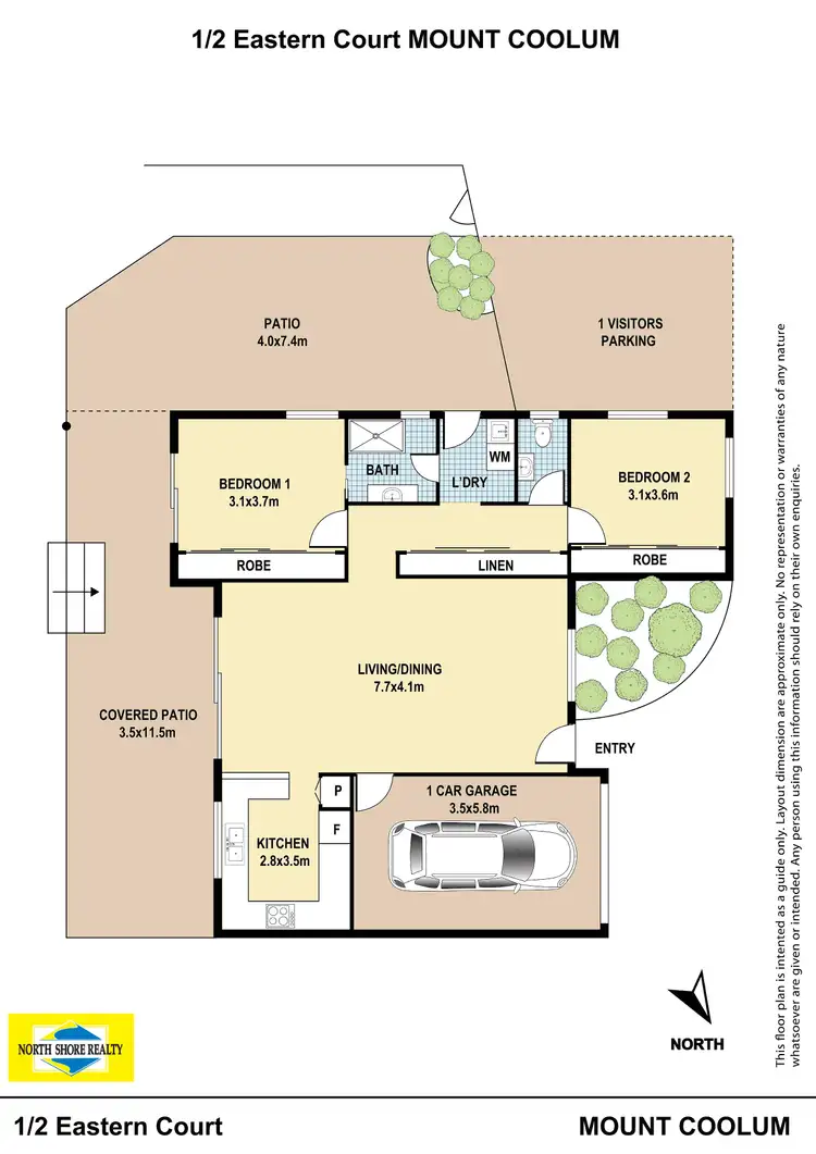 Floorplan of Homely unit listing, 1/2 Eastern Court, Mount Coolum QLD 4573