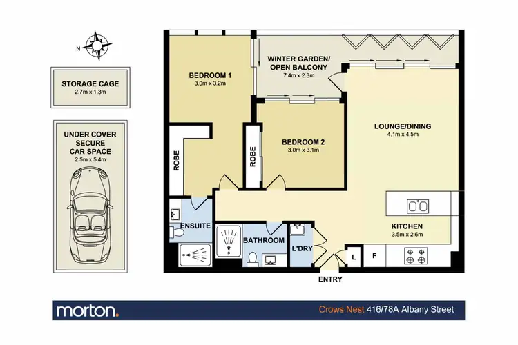 Floorplan of Homely apartment listing, 416/78A Albany Street, Crows Nest NSW 2065