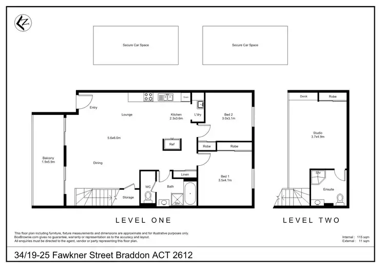Floorplan of Homely apartment listing, 34/19-25 Fawkner Street, Braddon ACT 2612