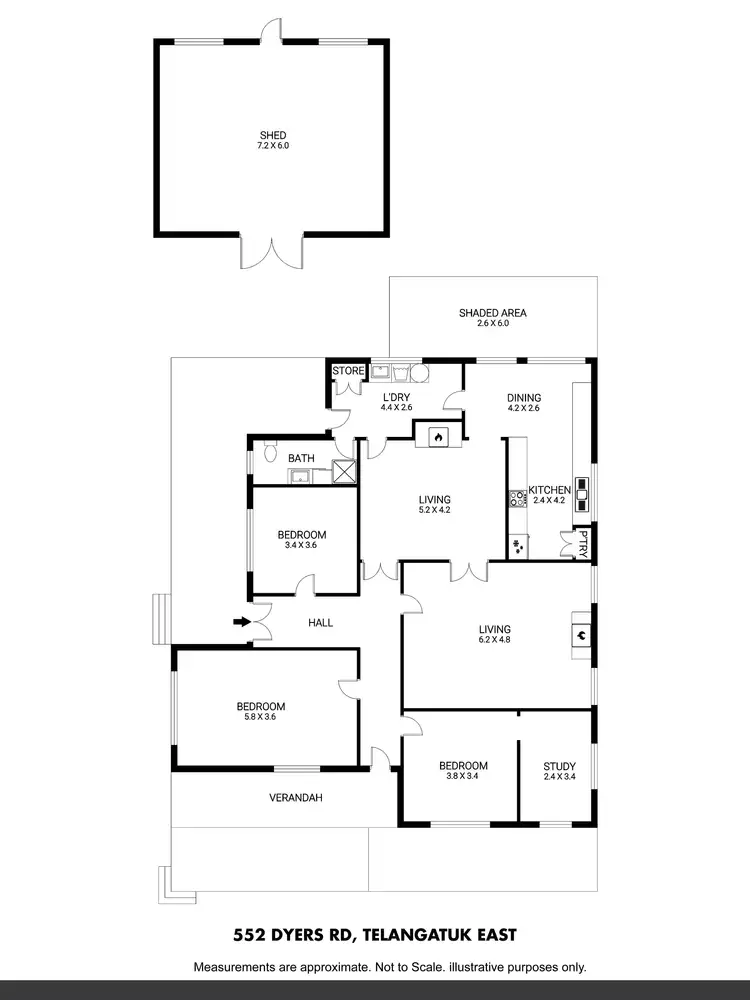 Floorplan of Homely rural property listing, 552 Dyers Road, Telangatuk East VIC 3401