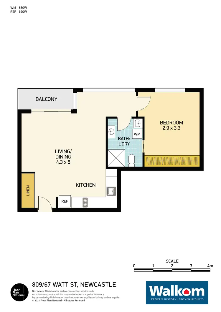 Floorplan of Homely apartment listing, 809/67 Watt Street, Newcastle NSW 2300