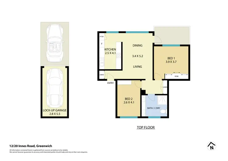 Floorplan of Homely apartment listing, 12/20 Innes Road, Greenwich NSW 2065