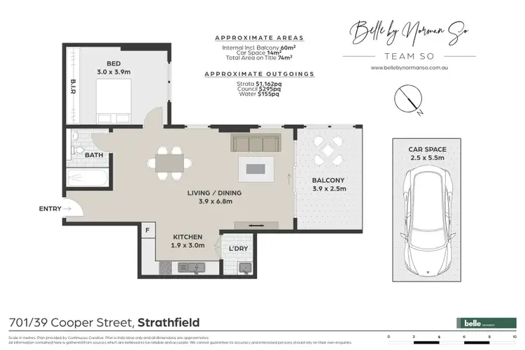 Floorplan of Homely apartment listing, 701/39 Cooper Street, Strathfield NSW 2135