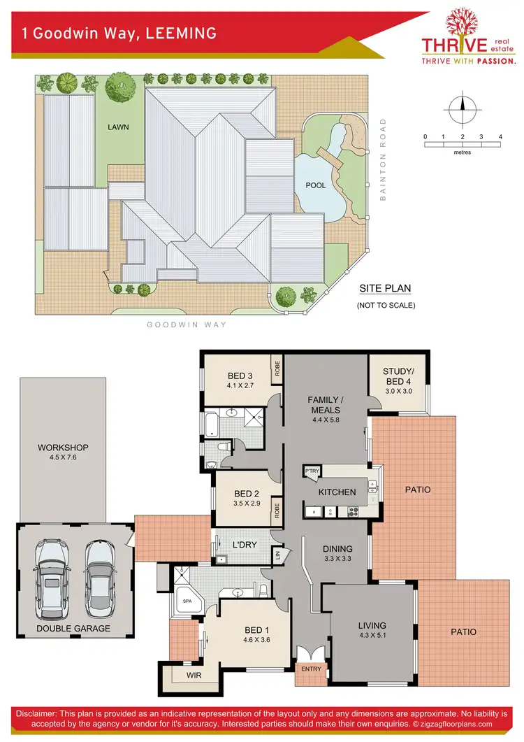 Floorplan of Homely house listing, 1 Goodwin Way, Leeming WA 6149