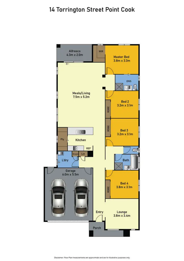 Floorplan of Homely house listing, 14 Torrington Street, Point Cook VIC 3030