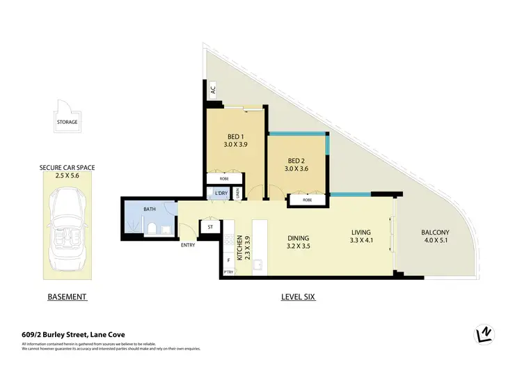 Floorplan of Homely apartment listing, 609/2 Burley Street, Lane Cove NSW 2066