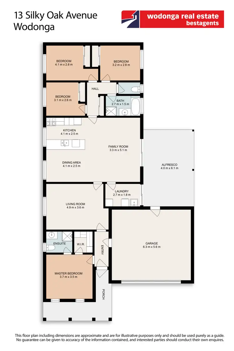 Floorplan of Homely house listing, 13 Silky Oak Avenue, Wodonga VIC 3690