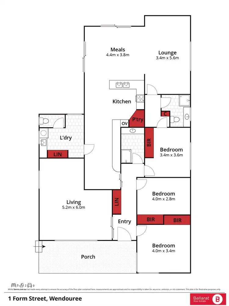 Floorplan of Homely house listing, 1 Form Street, Wendouree VIC 3355