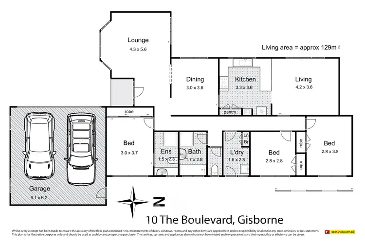Floorplan of Homely house listing, 10 The Boulevard, Gisborne VIC 3437