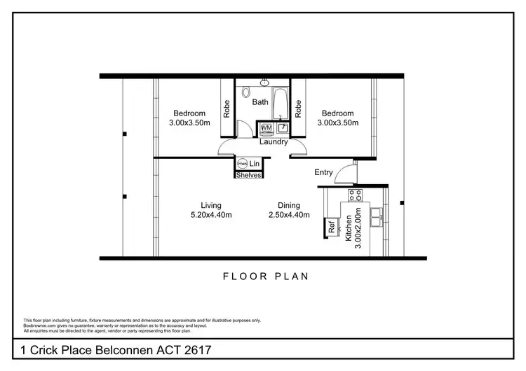 Floorplan of Homely townhouse listing, 1 Crick Place, Belconnen ACT 2617