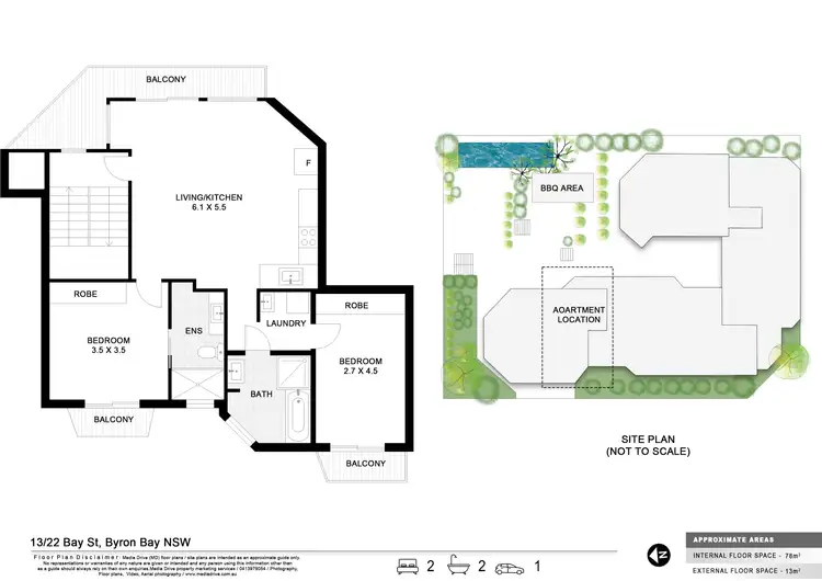 Floorplan of Homely apartment listing, 13/22 Bay Street, Byron Bay NSW 2481