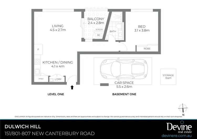 Floorplan of Homely apartment listing, 151/801-807 New Canterbury Road, Dulwich Hill NSW 2203