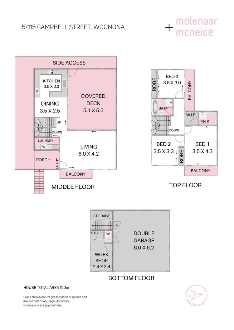 Floorplan of Homely townhouse listing, 5/115 Campbell Street, Woonona NSW 2517