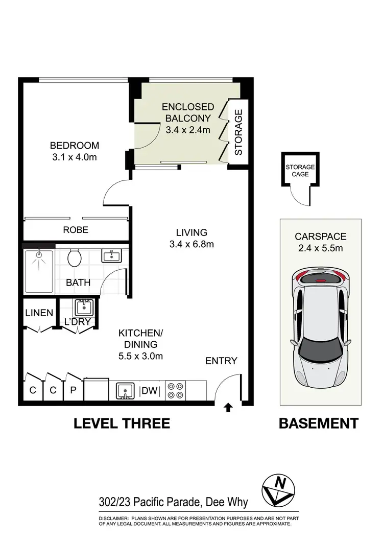 Floorplan of Homely apartment listing, 302/23 Pacific Parade, Dee Why NSW 2099