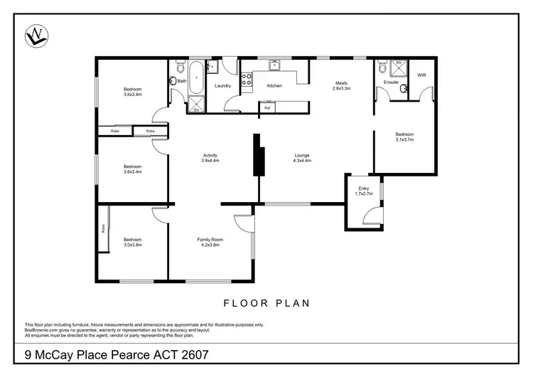 Floorplan of Homely house listing, 9 McCay Place, Pearce ACT 2607