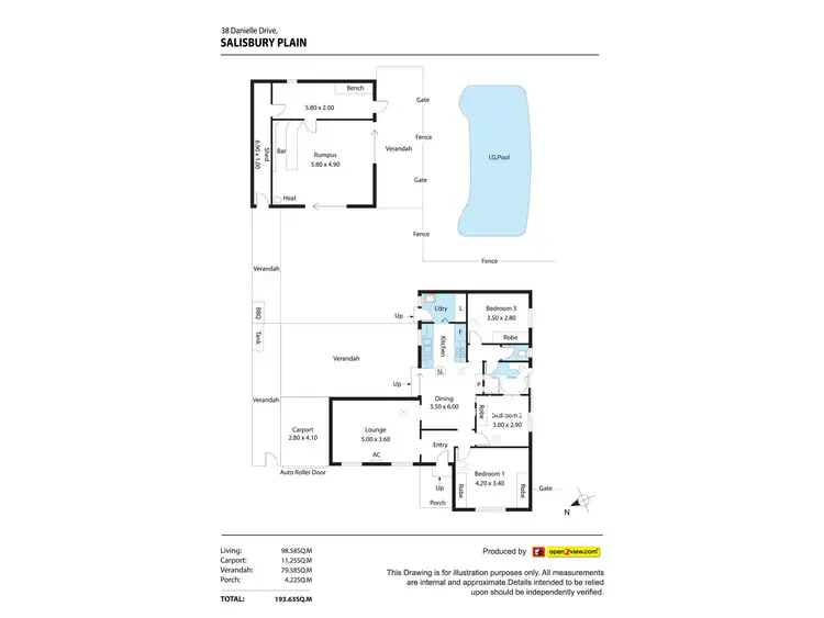 Floorplan of Homely house listing, 38 Danielle Drive, Salisbury Plain SA 5109