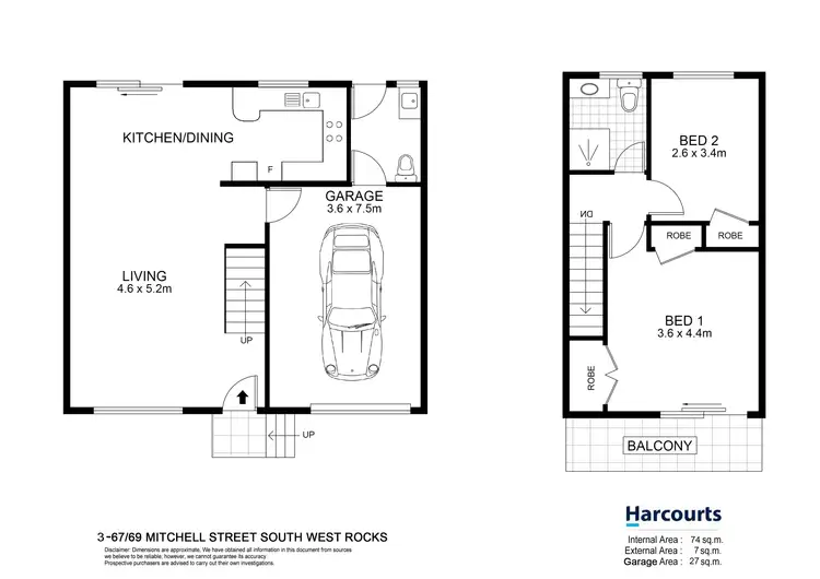 Floorplan of Homely townhouse listing, 3/67-69 Mitchell Street, South West Rocks NSW 2431