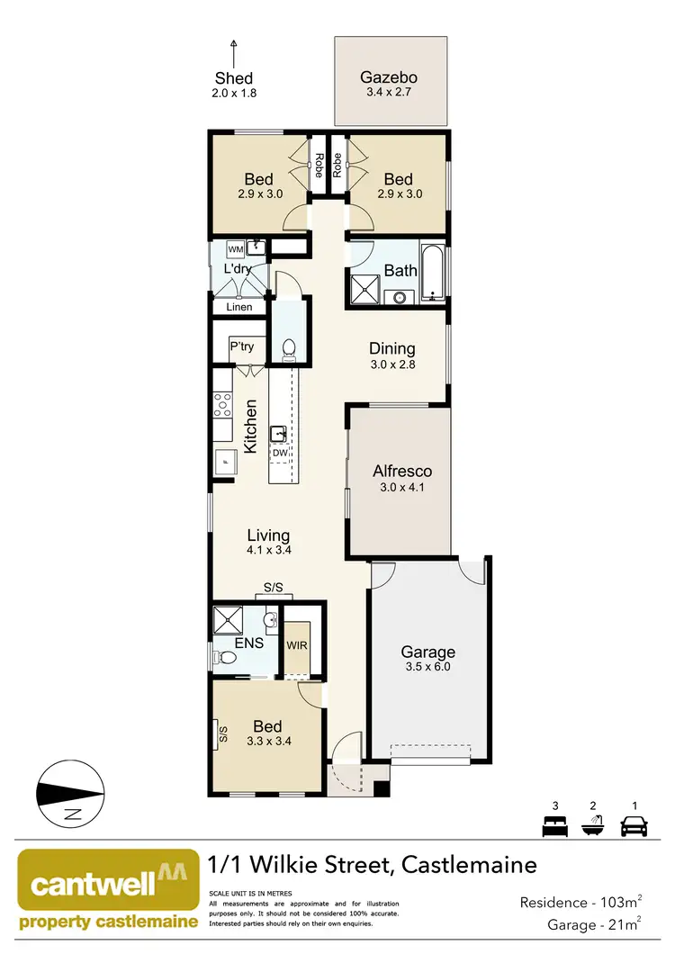 Floorplan of Homely house listing, 1/1 Wilkie Street, Castlemaine VIC 3450