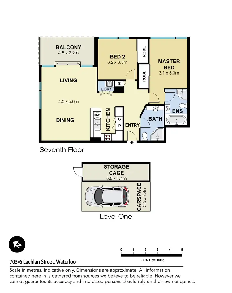 Floorplan of Homely apartment listing, 703/6 Lachlan Street, Waterloo NSW 2017