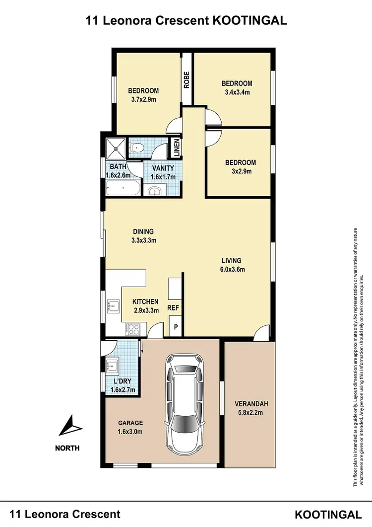Floorplan of Homely house listing, 11 Leonora Crescent, Kootingal NSW 2352
