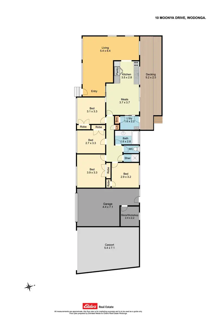 Floorplan of Homely house listing, 10 Moonya Drive, Wodonga VIC 3690
