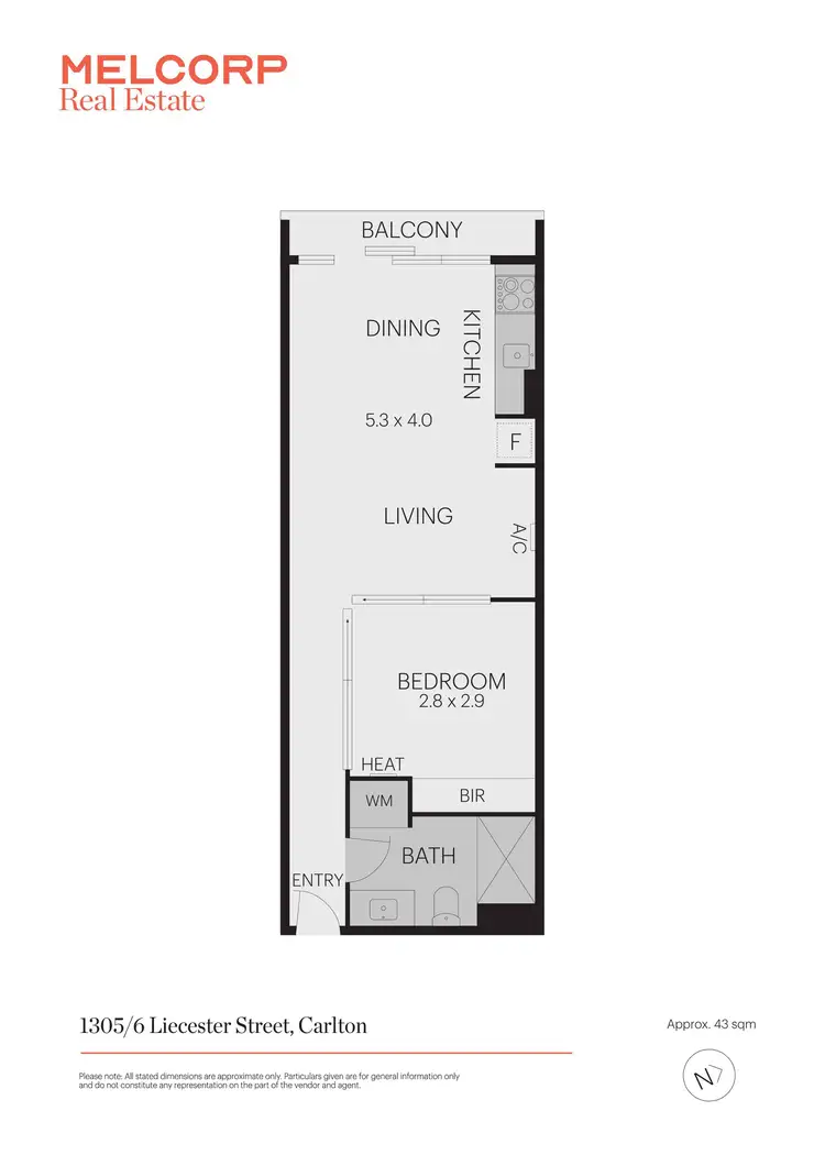 Floorplan of Homely apartment listing, 1305/6 Leicester Street, Carlton VIC 3053