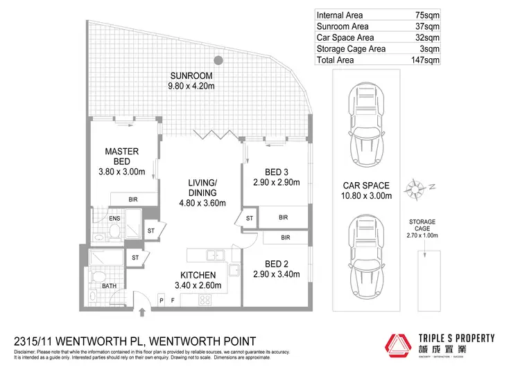 Floorplan of Homely apartment listing, 2315/11 Wentworth Place, Wentworth Point NSW 2127