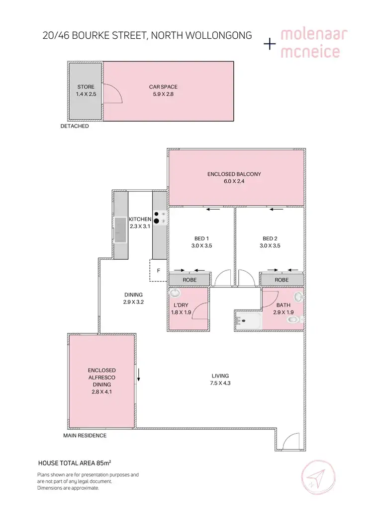 Floorplan of Homely apartment listing, 20/46 Bourke Street, North Wollongong NSW 2500