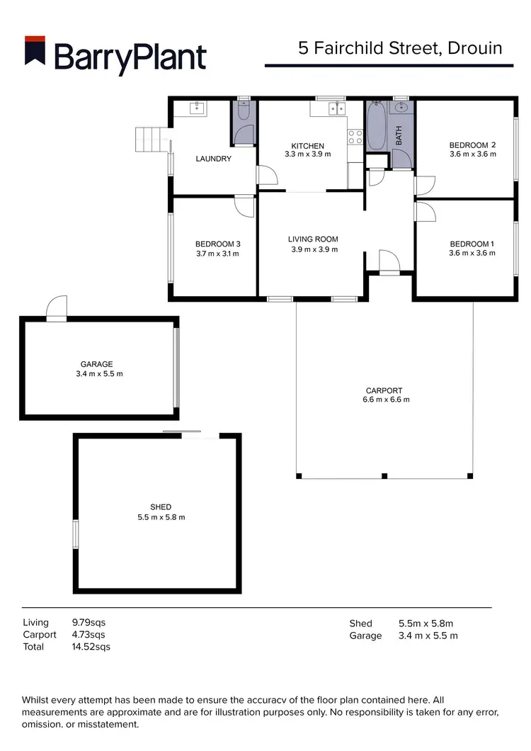 Floorplan of Homely house listing, 5 Fairchild Street, Drouin VIC 3818