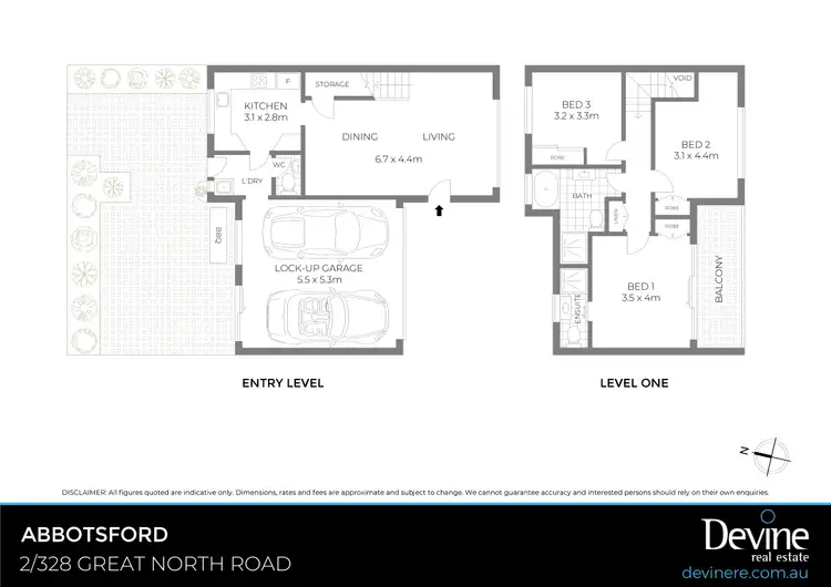 Floorplan of Homely townhouse listing, 2/328 Great North Road, Abbotsford NSW 2046