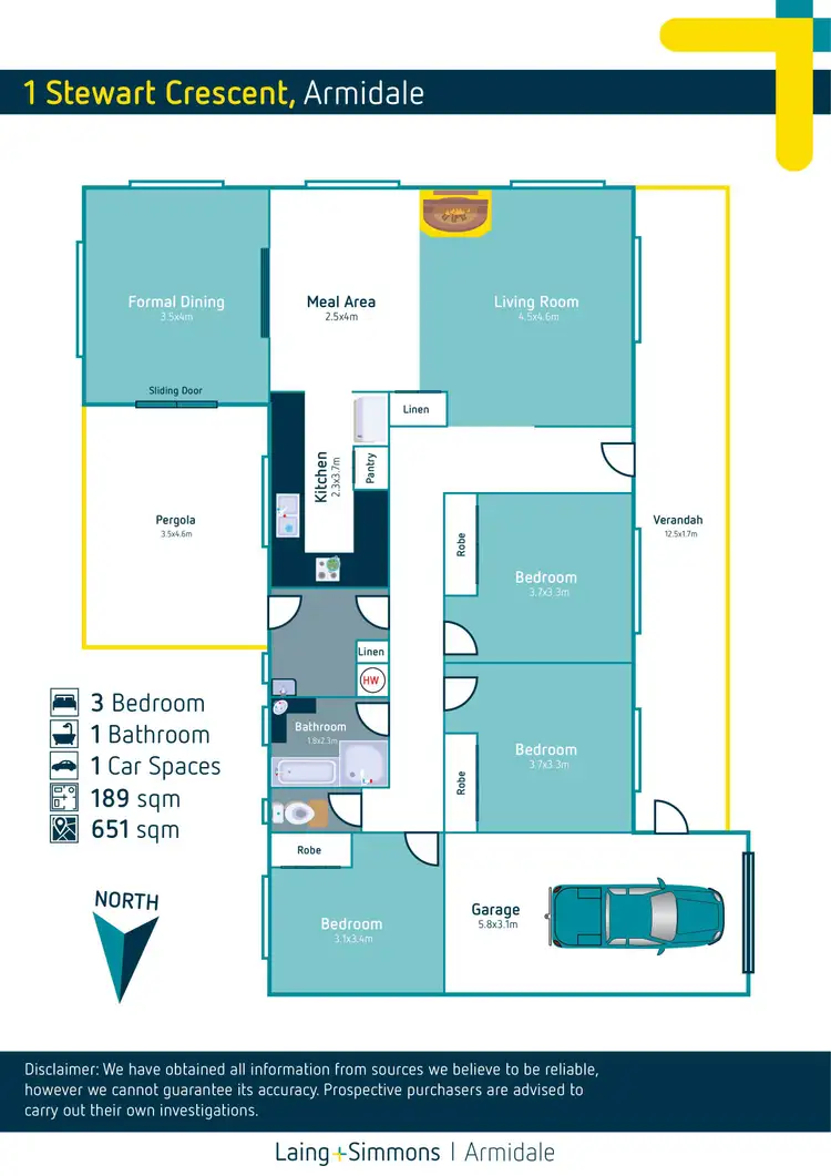 Floorplan of Homely house listing, 1 Stewart Crescent, Armidale NSW 2350