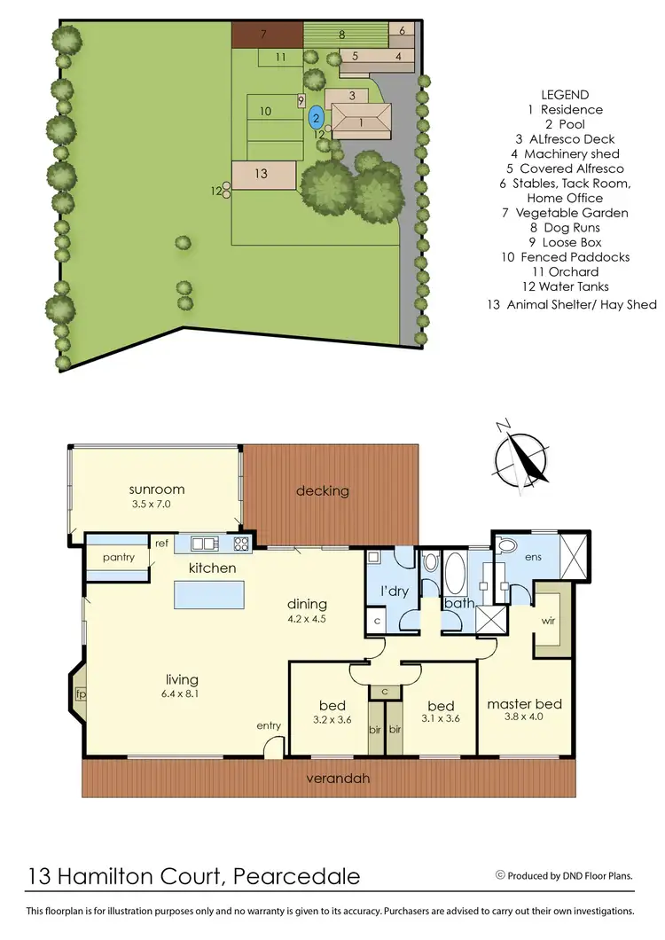 Floorplan of Homely rural property listing, 13 Hamilton Court, Pearcedale VIC 3912