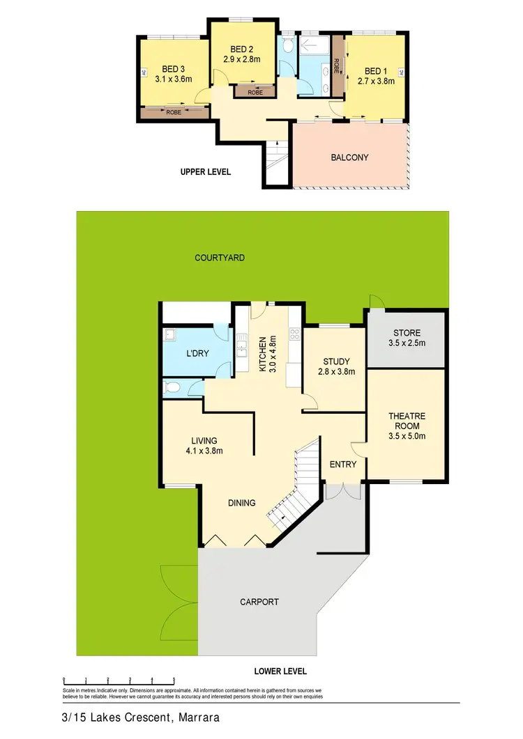 Floorplan of Homely townhouse listing, 3/15 Lakes Crescent, Marrara NT 812