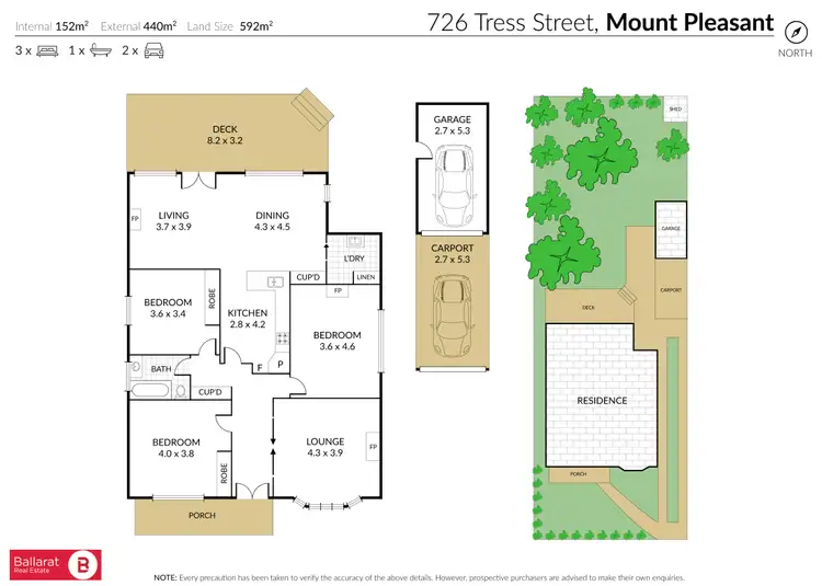 Floorplan of Homely house listing, 726 Tress Street, Mount Pleasant VIC 3350