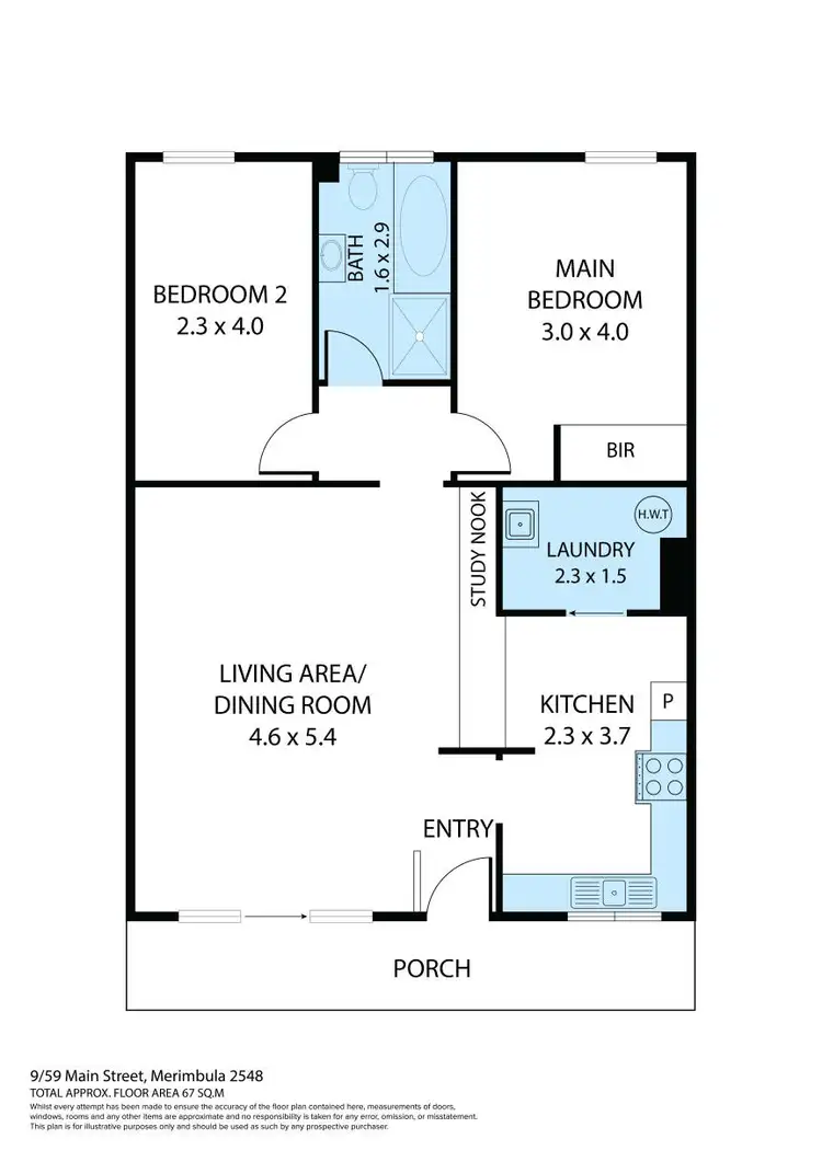Floorplan of Homely unit listing, 9/59 Main Street, Merimbula NSW 2548