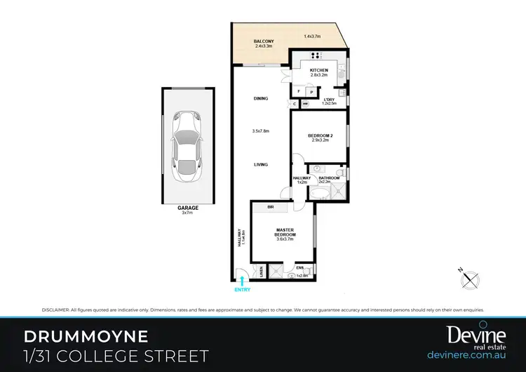 Floorplan of Homely apartment listing, 1/31 College Street, Drummoyne NSW 2047