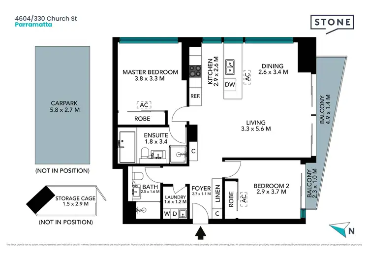 Floorplan of Homely apartment listing, 4604/330 Church Street, Parramatta NSW 2150