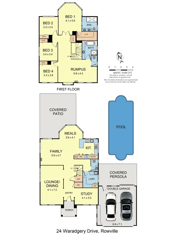 Floorplan of Homely house listing, 24 Waradgery Drive, Rowville VIC 3178