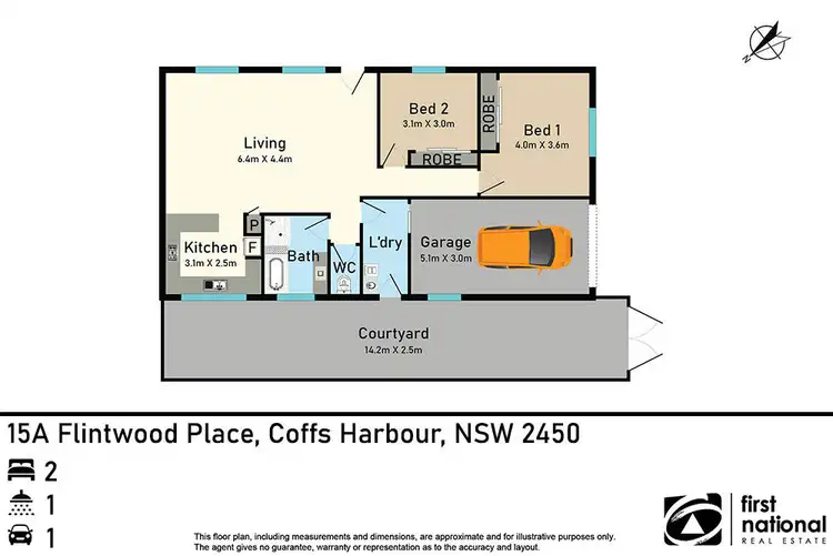 Floorplan of Homely villa listing, 15A Flintwood Place, Coffs Harbour NSW 2450