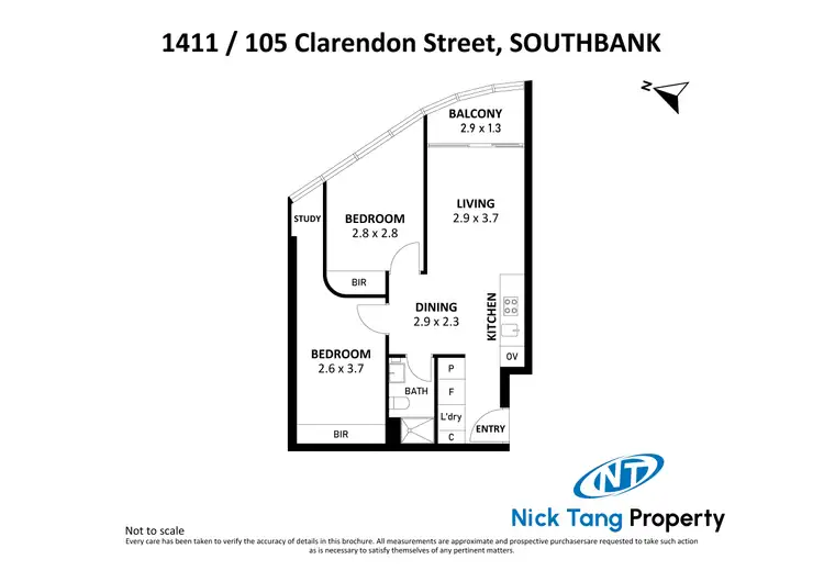 Floorplan of Homely apartment listing, 1411/105 Clarendon Street, Southbank VIC 3006
