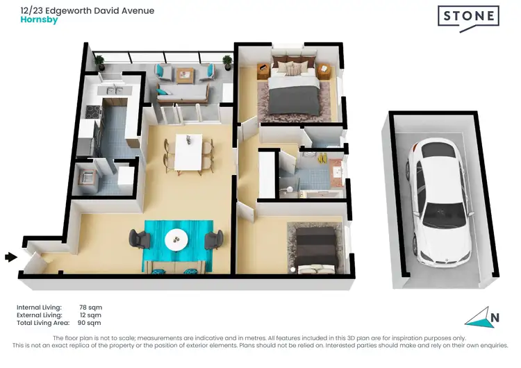 Floorplan of Homely apartment listing, 12/23 Edgeworth David Avenue, Hornsby NSW 2077