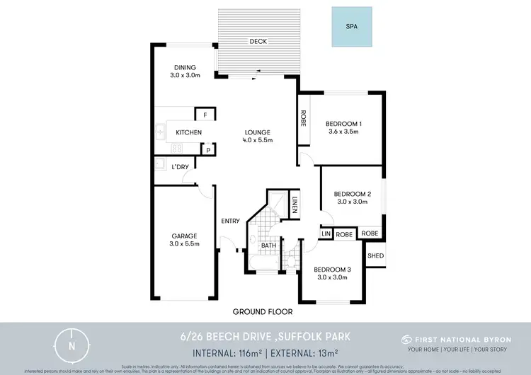 Floorplan of Homely unit listing, 6/26 Beech Drive, Suffolk Park NSW 2481