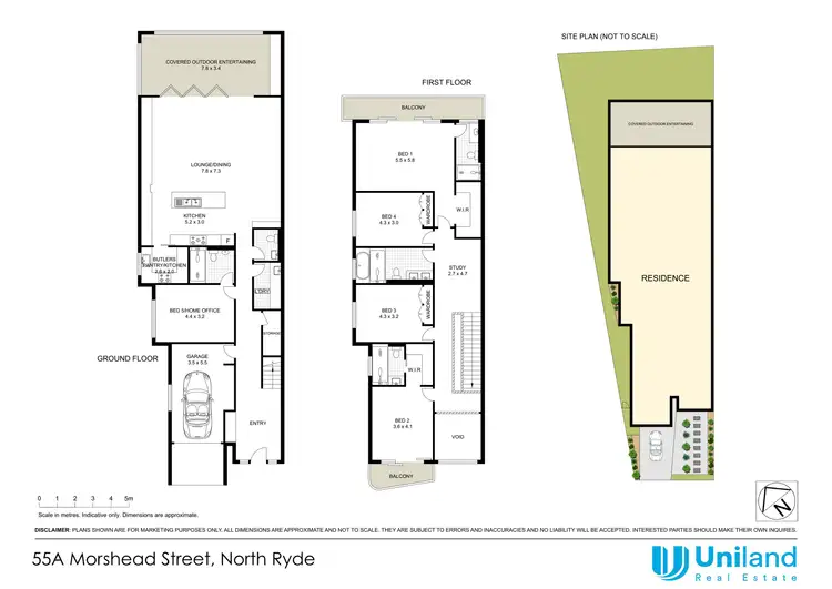 Floorplan of Homely semi-detached listing, 55A Morshead Street, North Ryde NSW 2113