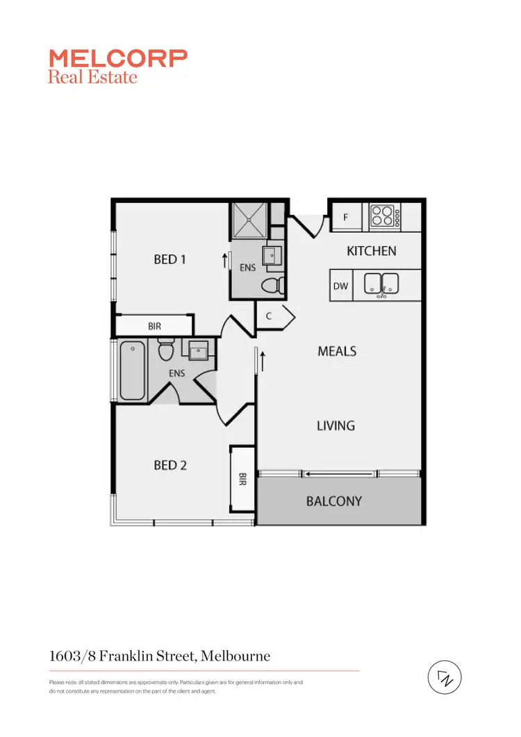 Floorplan of Homely apartment listing, 1603/8 Franklin Street, Melbourne VIC 3000