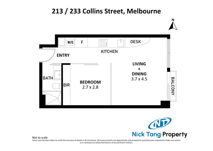 Floorplan of Homely apartment listing, 213/233 Collins Street, Melbourne VIC 3000
