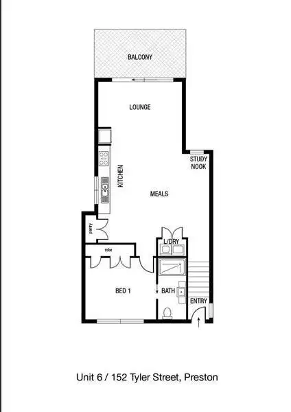 Floorplan of Homely townhouse listing, 6/152 Tyler Street, Preston VIC 3072
