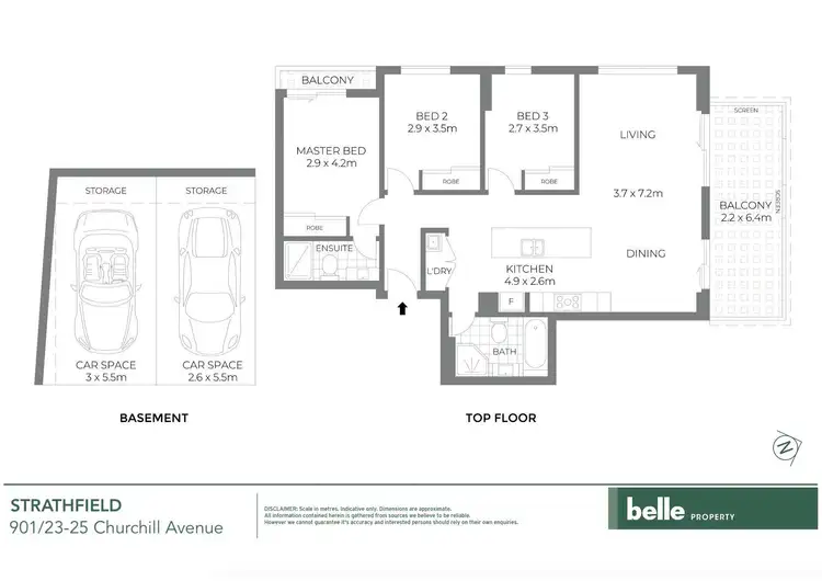 Floorplan of Homely apartment listing, 901/23-25 Churchill Avenue, Strathfield NSW 2135