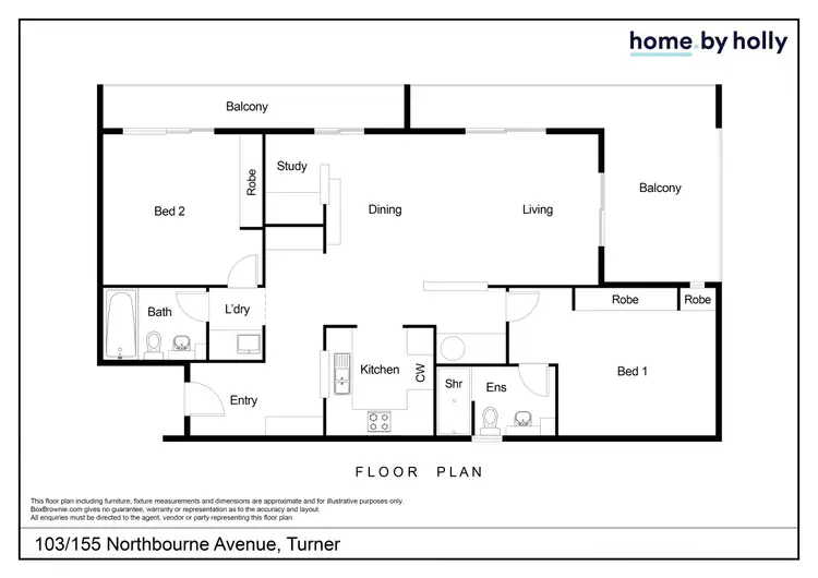 Floorplan of Homely apartment listing, 103/155 Northbourne Avenue, Turner ACT 2612
